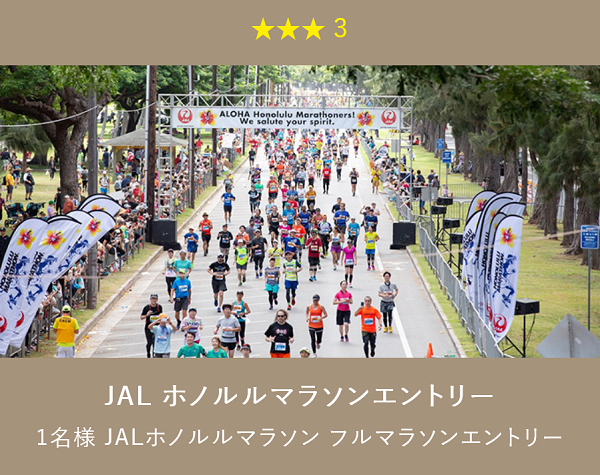 旅行カタログギフト EXETIME PLATINUM (エグゼタイム プラチナム)★(星) 3個で交換できるプラン JALホノルルマラソン 選手が走っている写真